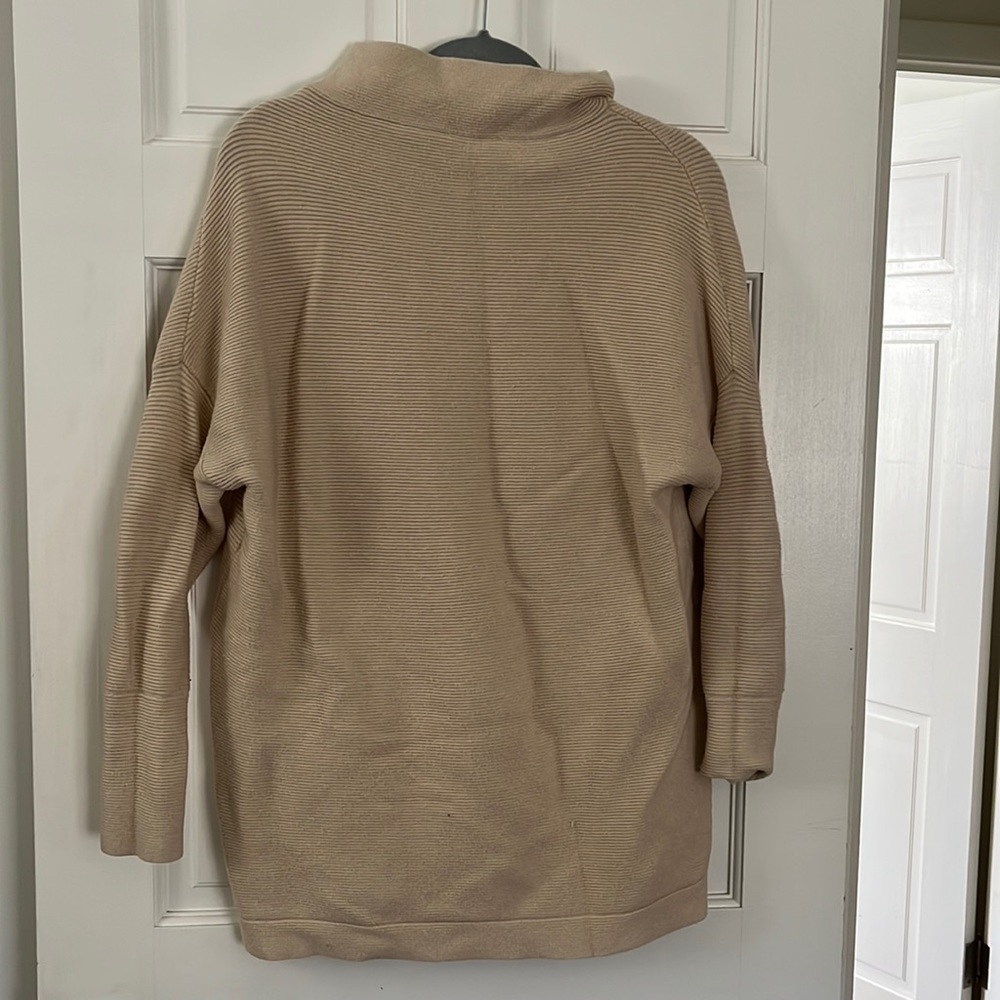 ANRABESS Turtleneck Batwing Sleeve Slouchy Oversized Ribbed Tunic Sweater
